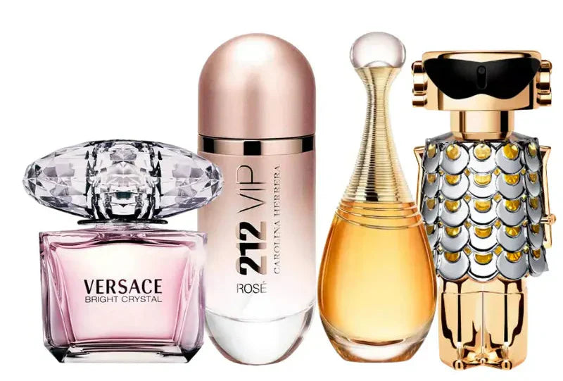 4 parfüümi komplekt | Jadore, 212 Vip Rose, Fame, Bright Crystal