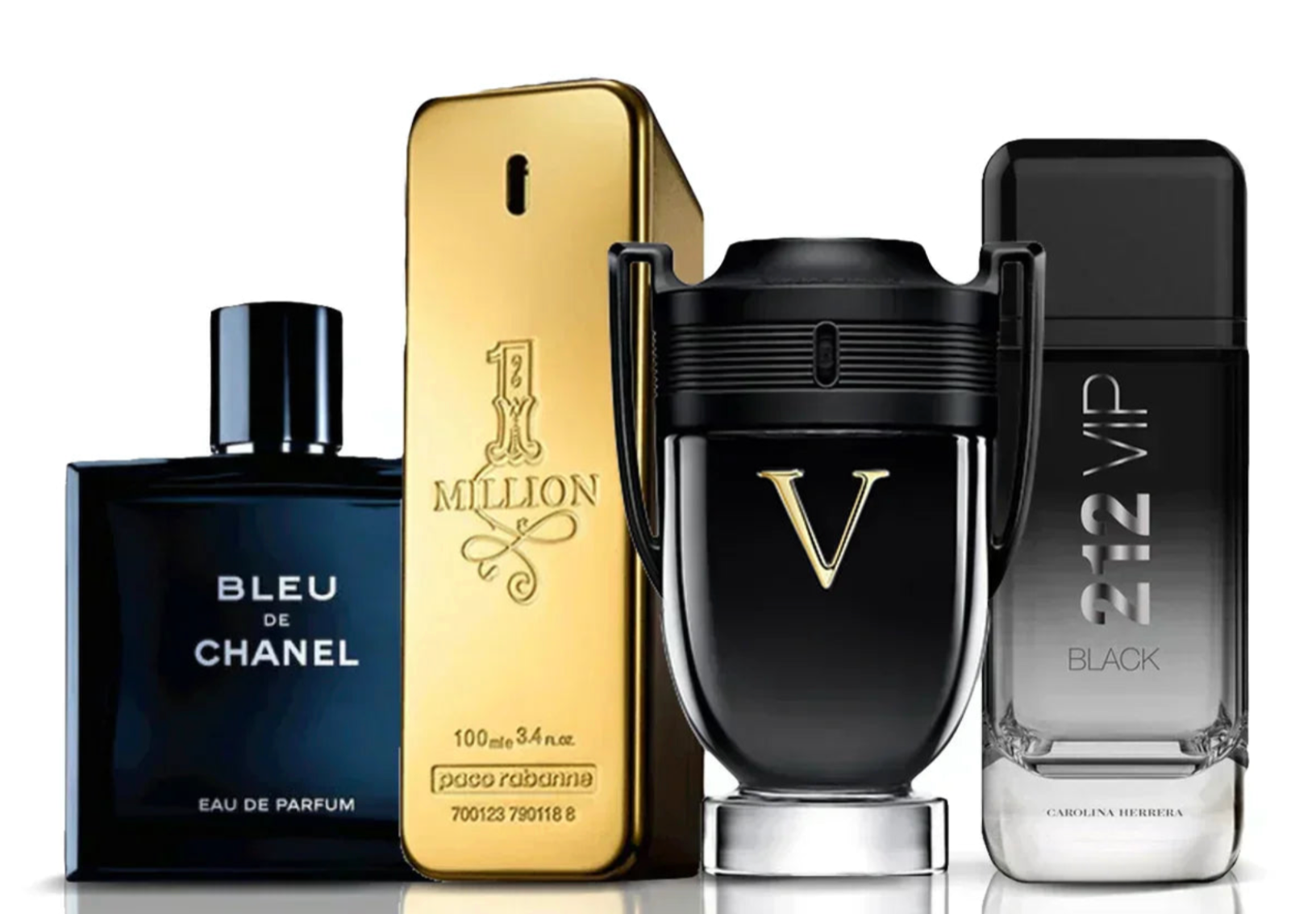 4 parfüümi komplekt | Invictus Victory + One Million + Bleu de Chanel + 212 Vip Black