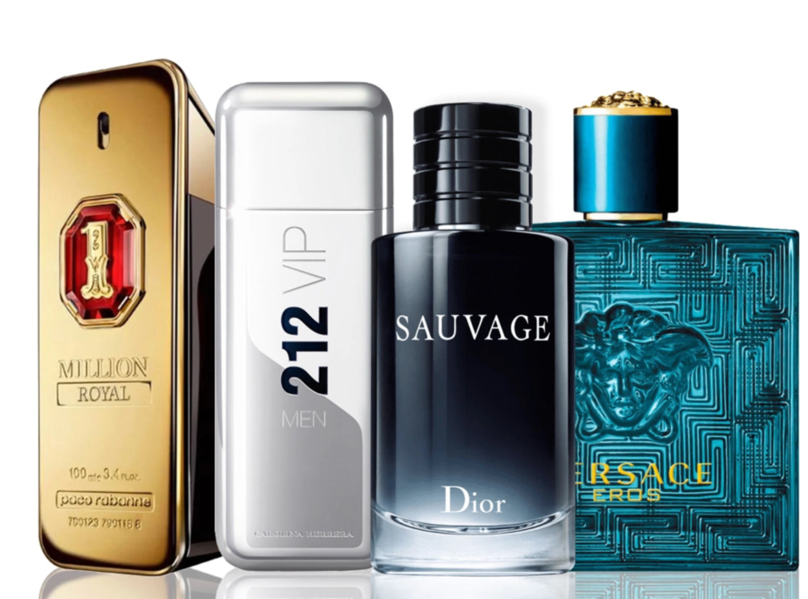 4 parfüümi komplekt | One Million Royal + 212 VIP Men + Sauvage Dior + Versace Eros 100 ml