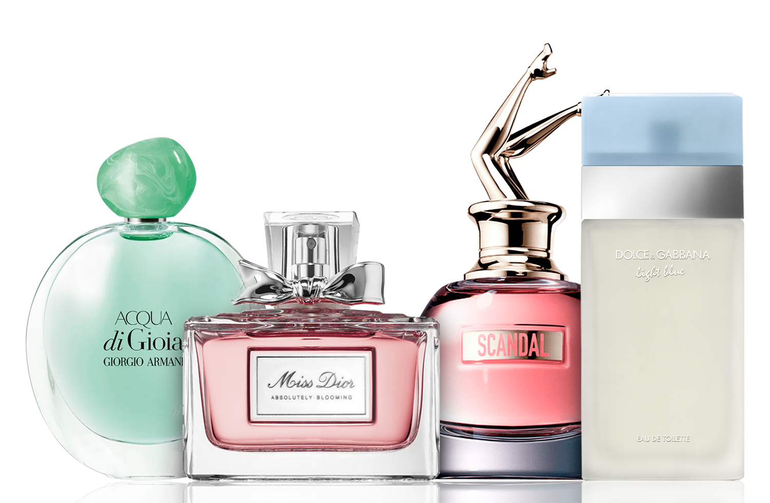 4 parfüümi komplekt | Acqua di Gioia, Light Blue, Scandal, Miss Dior 100 ml